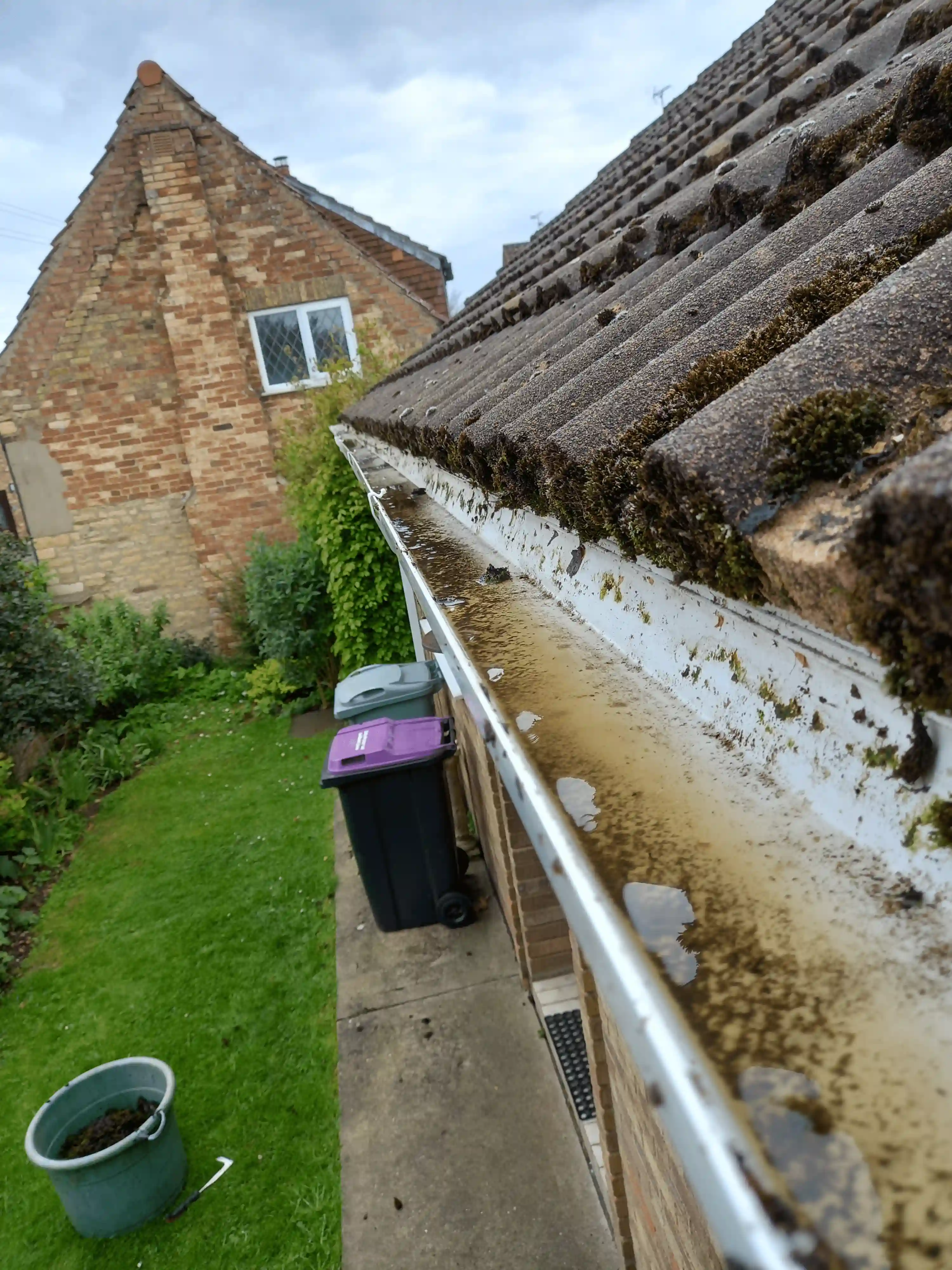 Gutter clearance by BCA Gardening Service in Deeping St James
